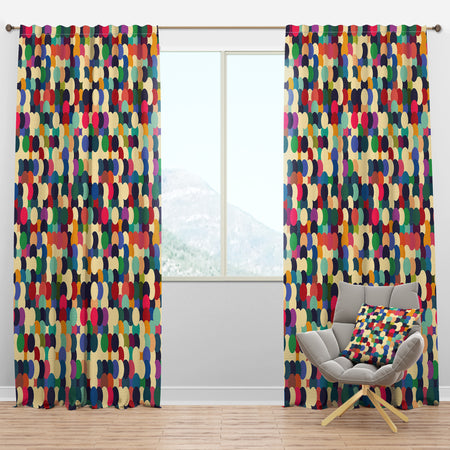 Geometric Pattern with Circles - Modern & Contemporary Curtain Panels