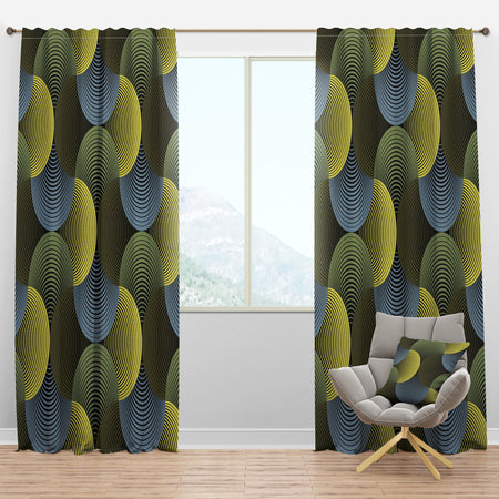 Ornate Geometric Petals Grid - Modern & Contemporary Curtain Panels