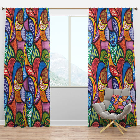 Abstract Colorful Pattern - Bohemian & Eclectic Curtain Panels
