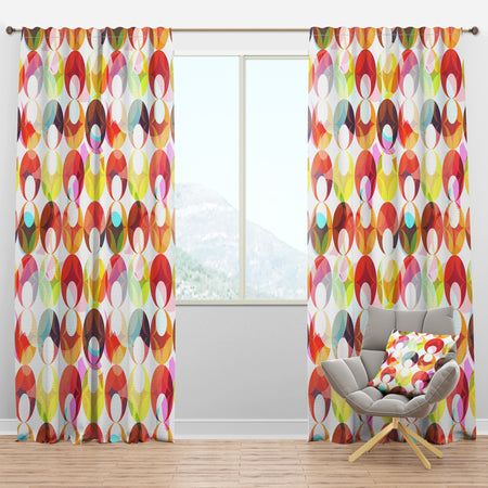 Abstract Pattern with Colorful Circles - Modern Curtain Panels