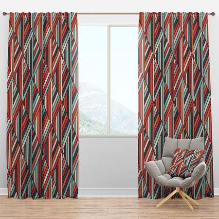 Geometric Pattern in Op Art Design - Modern Curtain Panels