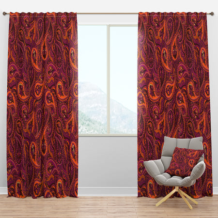 Paisley Indian Pattern - Vintage Curtain Panels