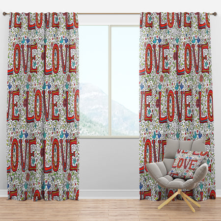 Color Love Pattern - Modern & Contemporary Curtain Panels