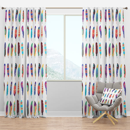 Colored Feathers Set - Southwestern Curtain Panels