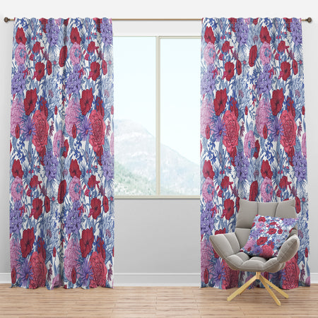 Gentle Retro Summer Floral Pattern - Eclectic Curtain Panels