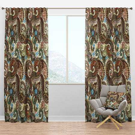 Paisley Pattern with Fantasy - Vintage Curtain Panels