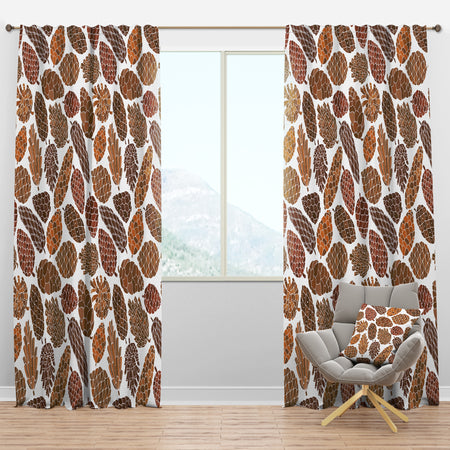 Pine Cones Pattern - Modern & Contemporary Curtain Panels