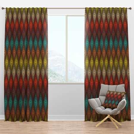 Abstract Color Dot Geometric Pattern - Modern & Contemporary Curtain Panels