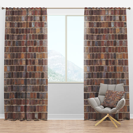 Red Brick WallTexture - Modern & Contemporary Curtain Panels
