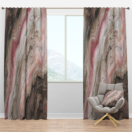Grey Onyx with Rose Inclusions - Mid-Century Modern Curtain Panels