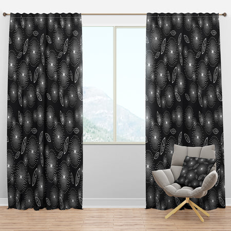 Retro Stylized Flowers - Floral Curtain Panels