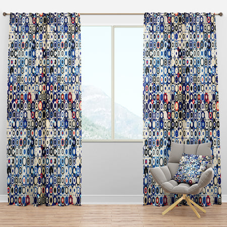 Retro stars and dots in disco style - Mid-Century Modern Curtain Panels