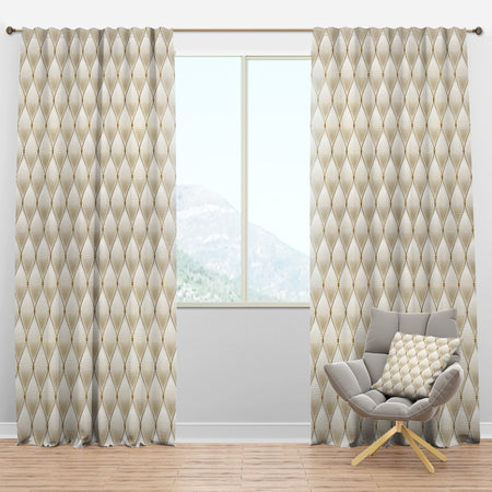 Fancy leather sofa - Mid-Century Modern Curtain Panels