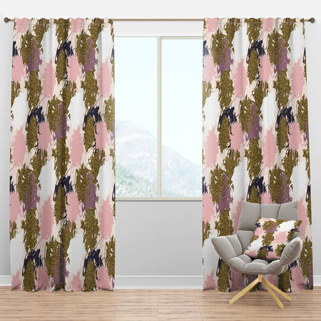 Pink, Purple and Golden Glitter Stains - Modern & Contemporary Curtain Panels