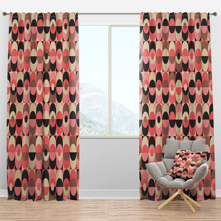 Retro Geometric Design XI - Mid-Century Modern Curtain Panels