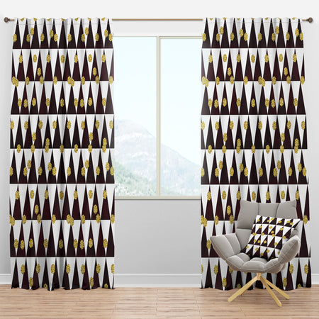 Gold Polka Dot Pattern II - Mid-Century Modern Curtain Panels