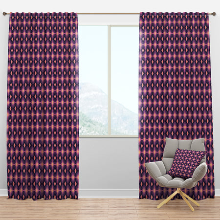 Retro Circular Purple And Yellow Pattern - Mid-Century Modern Curtain Panels
