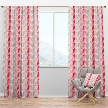 Botanical Retro Design I - Mid-Century Modern Curtain Panels