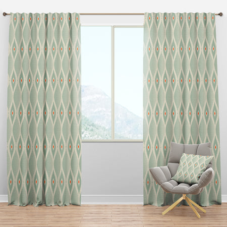 Retro Abstract Drops VII - Mid-Century Modern Curtain Panels