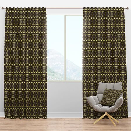 Floral Retro Pattern II - Mid-Century Modern Curtain Panels