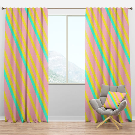 Memphis Retro Neon Pattern - Mid-Century Modern Curtain Panels