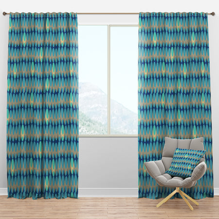 Retro Abstract Design XV - Mid-Century Modern Curtain Panels