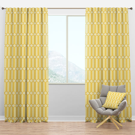 Retro Ornamental Design III - Mid-Century Modern Curtain Panels