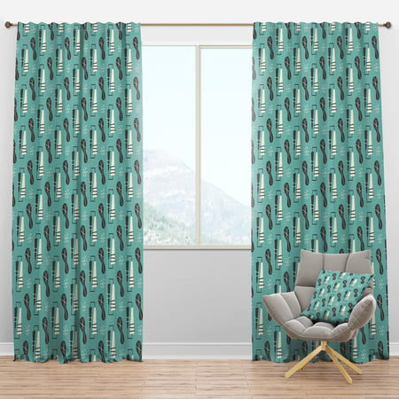 1950 Retro Pattern II - Mid-Century Modern Curtain Panels