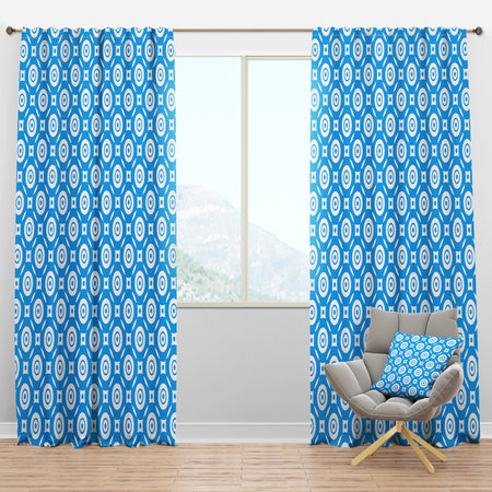 Retro Ornamental Design IV - Mid-Century Modern Curtain Panels