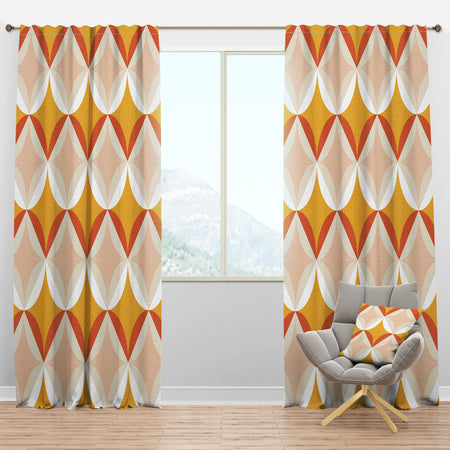 Retro Abstract Design XII - Mid-Century Modern Curtain Panels