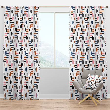Retro Abstract Design XI - Mid-Century Modern Curtain Panels