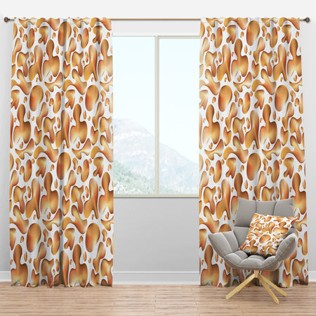 Liquid Gold I - Mid-Century Modern Curtain Panels