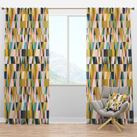 Carson Carrington Labacka Triangular Retro Design Mid-Century Modern Curtain Panels
