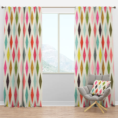 Diamond Retro III - Mid-Century Modern Curtain Panels