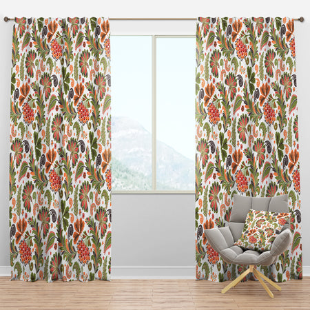 Retro Fantasy Flowers I - Mid-Century Modern Curtain Panels