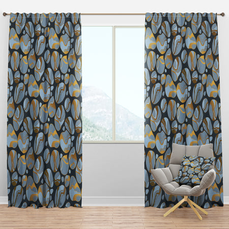 Golden Marble Design IV - Mid-Century Modern Curtain Panels