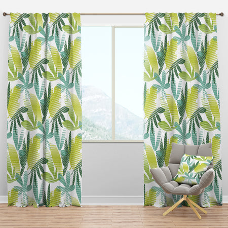 Tropical Botanicals III - Mid-Century Modern Curtain Panels
