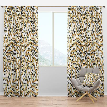 Leopard Fur Safari VI - Mid-Century Modern Curtain Panels