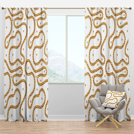 Golden Chain Necklace - Mid-Century Modern Curtain Panels