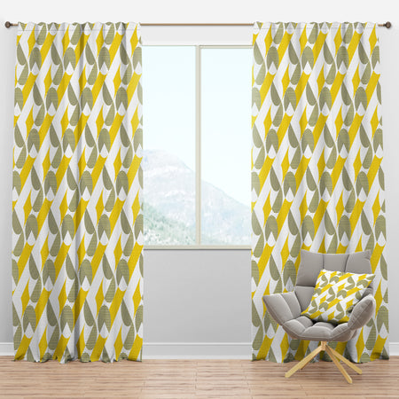 Abstract Retro Geometric II - Mid-Century Modern Curtain Panels