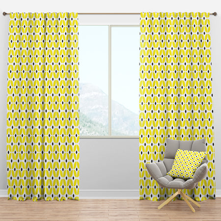 Retro Geometric Design I - Mid-Century Modern Curtain Panels