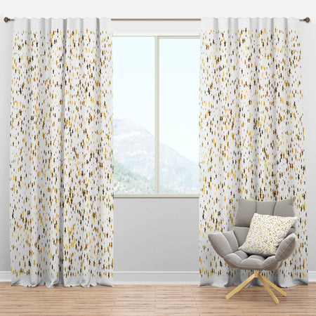 Golden Glitter Confetti - Mid-Century Modern Curtain Panels