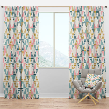 Diamond Retro II - Mid-Century Modern Curtain Panels