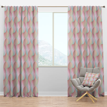 Abstract Design Retro Pattern VII - Mid-Century Modern Curtain Panels
