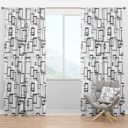 Abstract Retro Design II - Mid-Century Modern Curtain Panels