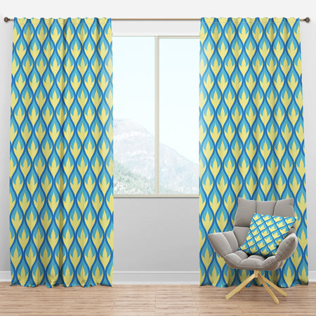 Retro Pattern Abstract Design IX - Mid-Century Modern Curtain Panels