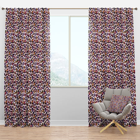 Leopard Fur Safari VII - Mid-Century Modern Curtain Panels