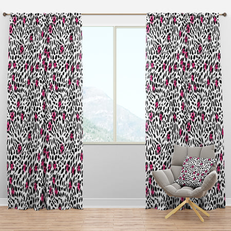 Glam Leopard Pattern - Mid-Century Modern Curtain Panels
