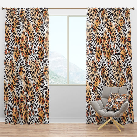 Leopard Fur Safari II - Mid-Century Modern Curtain Panels