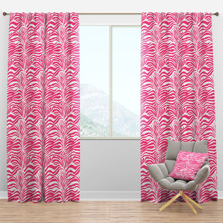 Glamour Zebra Animal Pattern - Mid-Century Modern Curtain Panels